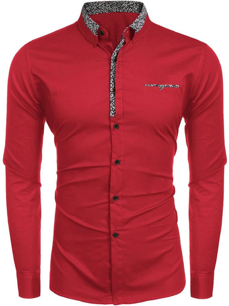     			VERTUSY Cotton Blend Regular Fit Printed Full Sleeves Men's Casual Shirt - Red ( Pack of 1 )