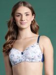 Leading Lady Pack of 1 Nylon Lightly Padded Everyday Bra For Women ( Navy Blue )