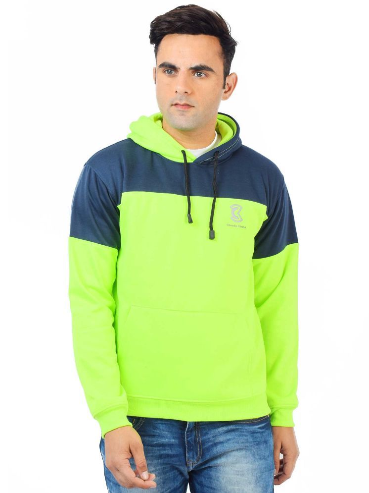     			Chanda Khuba Cotton Blend Hooded Men's Sweatshirt - Fluorescent Green ( Pack of 1 )