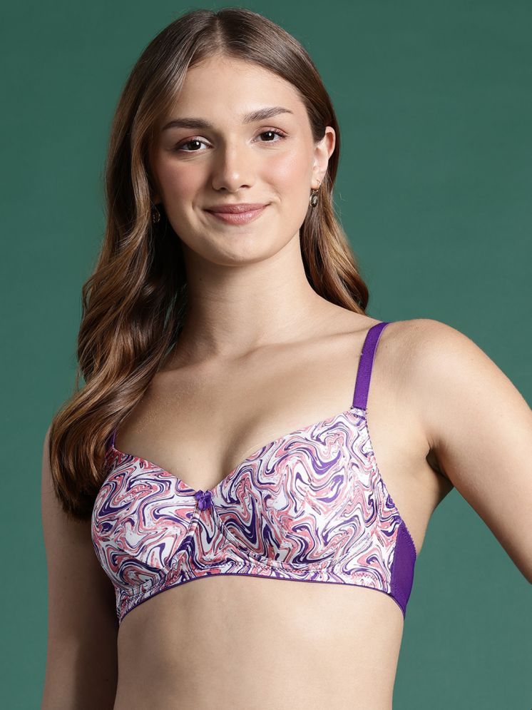     			Leading Lady Pack of 1 Nylon Lightly Padded T-Shirt Bra For Women ( Purple )