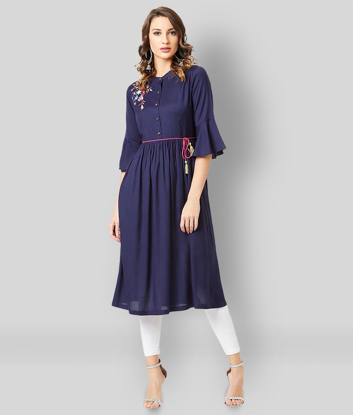     			Miss Chase Rayon Navy Shift Dress