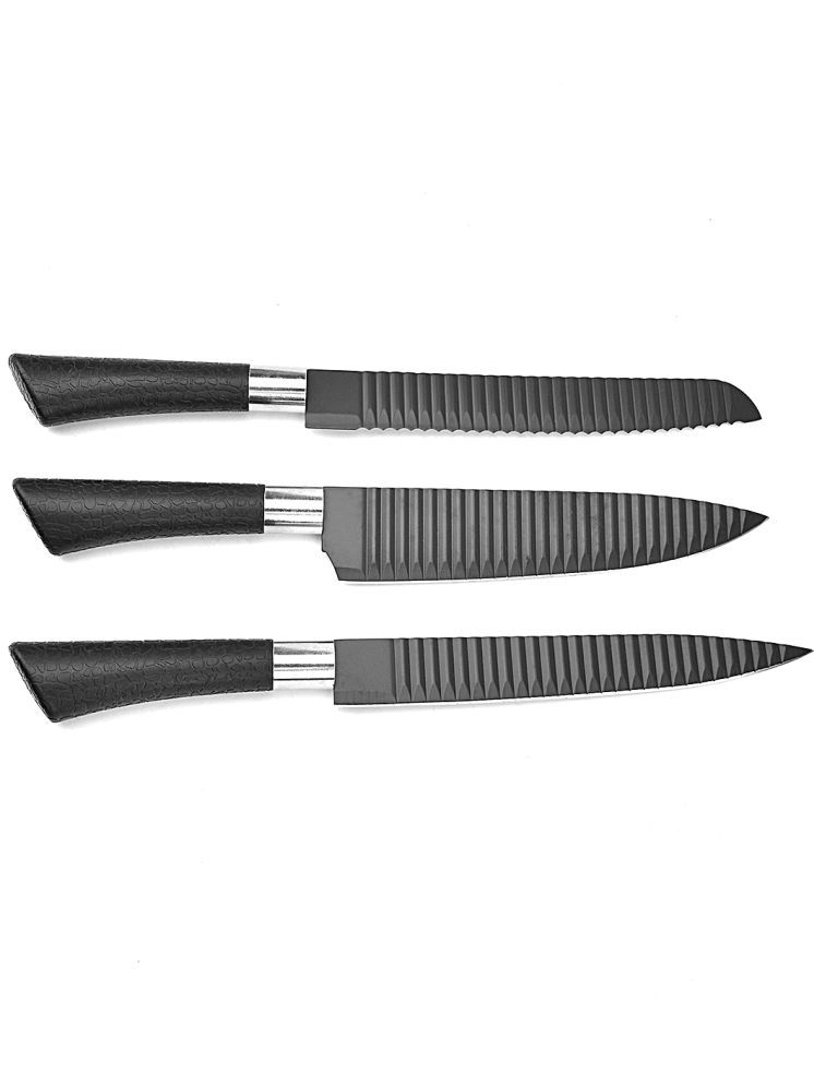     			Bagonia Black Stainless Steel Chef Knife Blade Length 20 cm ( Pack of 3 )