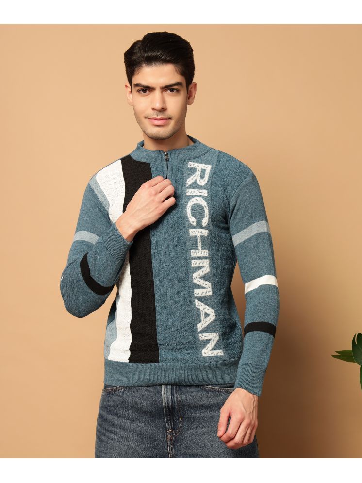     			TWOCRAZIIE Woollen Round Neck Men's Full Sleeves Pullover Sweater - Blue ( Pack of 1 )