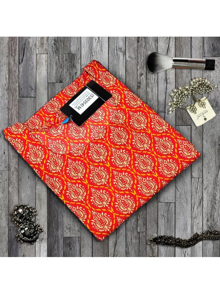     			Ethnic Basket Pack of 1 Crepe Printed A-line Women's Kurti - ( Fluorescent Orange )