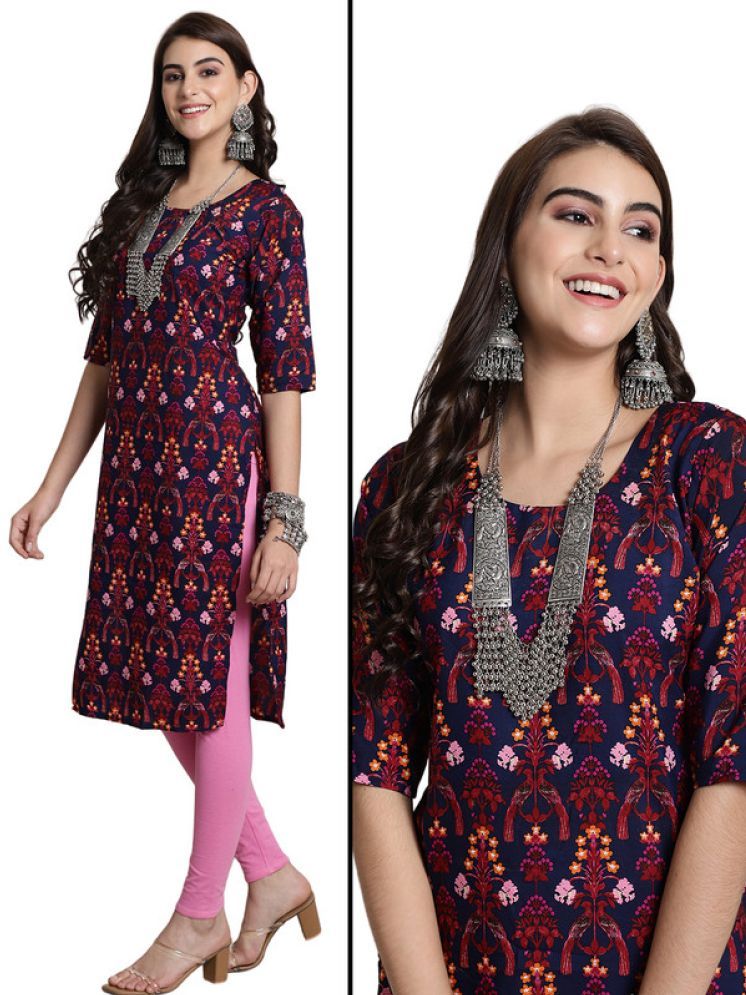     			Ethnic Basket Pack of 1 Crepe Printed Nayra Women's Kurti - ( Maroon )