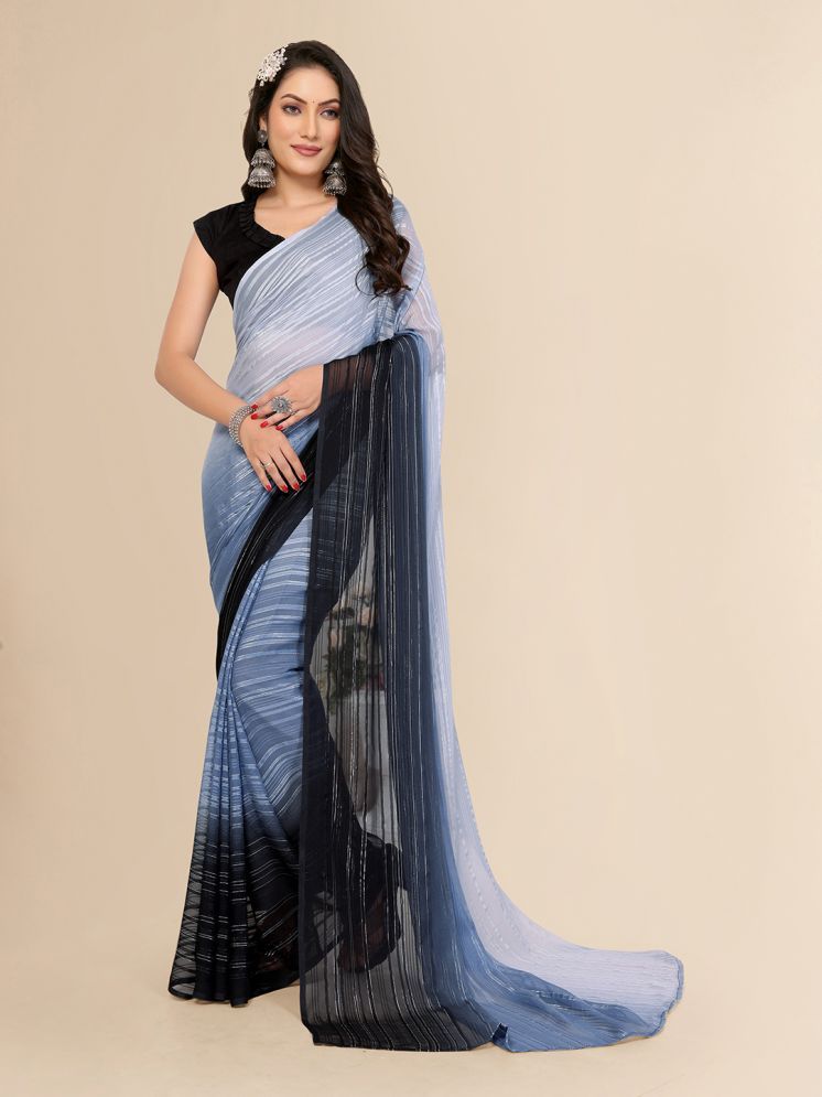     			ANAND SAREES Satin Embellished Saree With Blouse Piece - Grey ( Pack of 1 )