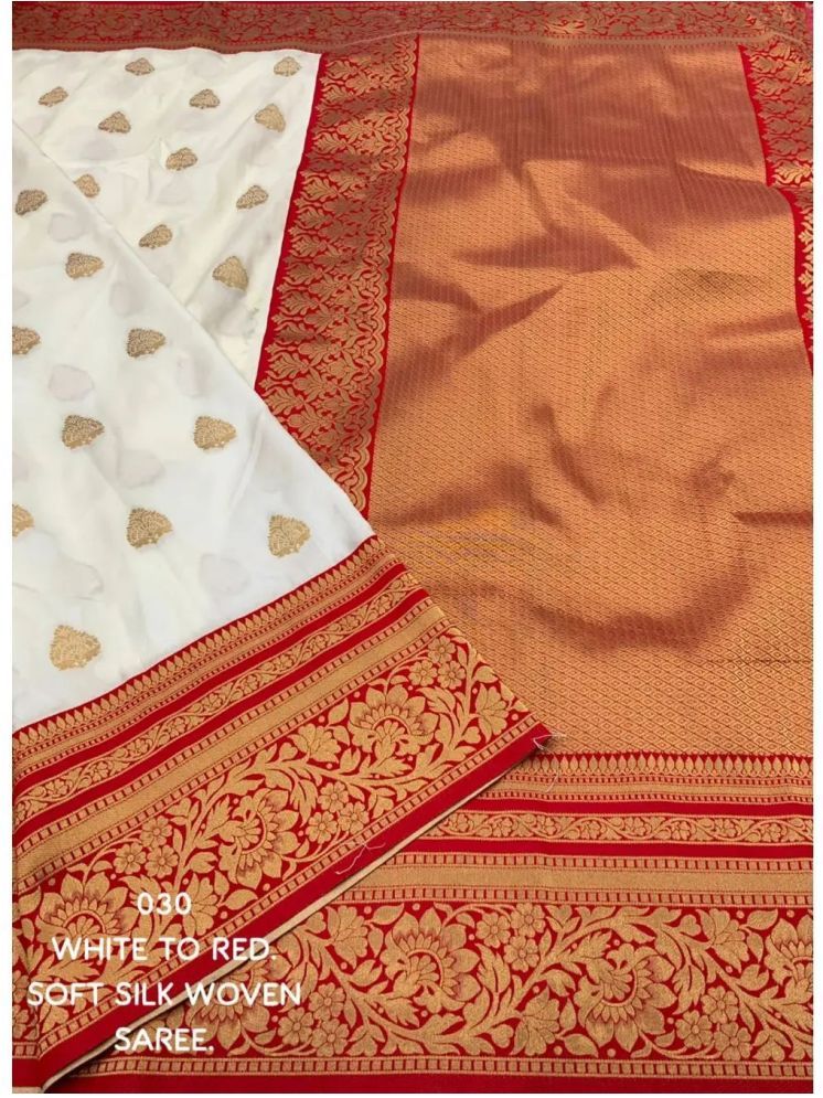     			Aika Jacquard Woven Saree With Blouse Piece - Red ( Pack of 1 )