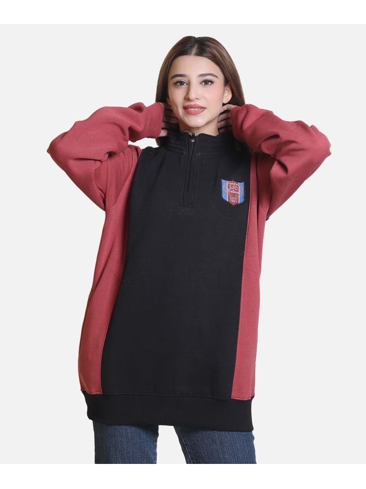     			HeteShe Cotton - Fleece Women's Non Hooded Sweatshirt ( Black,Peach )