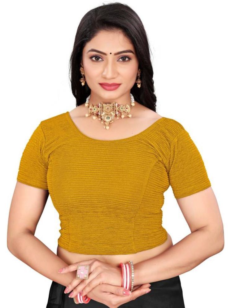     			INDIAN SILKS Mustard Readymade without Pad Lycra Women's Blouse ( Pack of 1 )