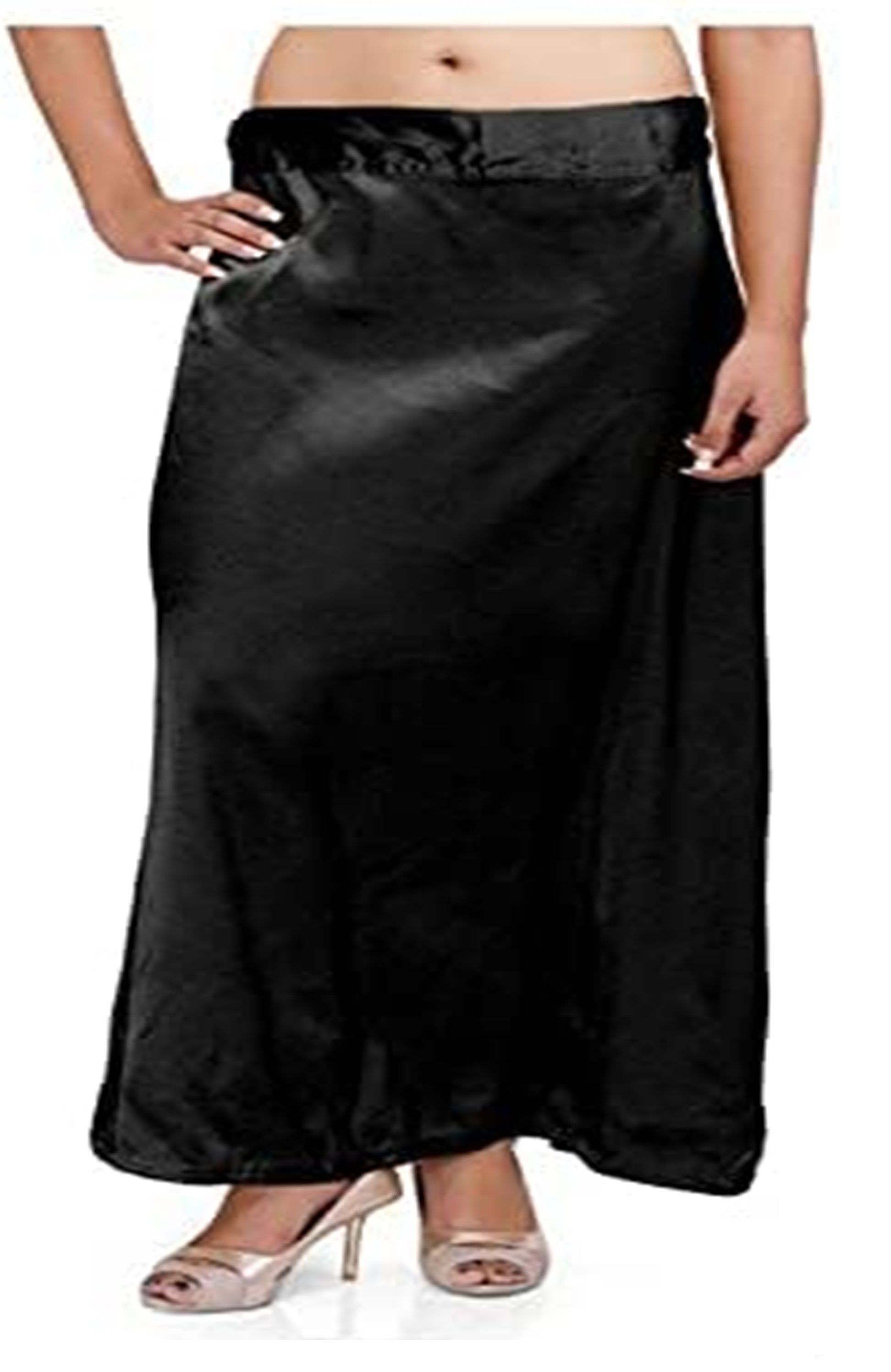     			JTG enterprises Black Satin Petticoat - Single