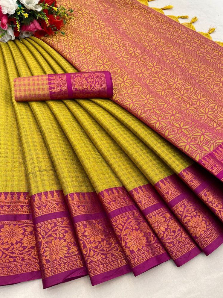     			JULEE Cotton Silk Woven Saree With Blouse Piece - Multicolor1 ( Pack of 1 )