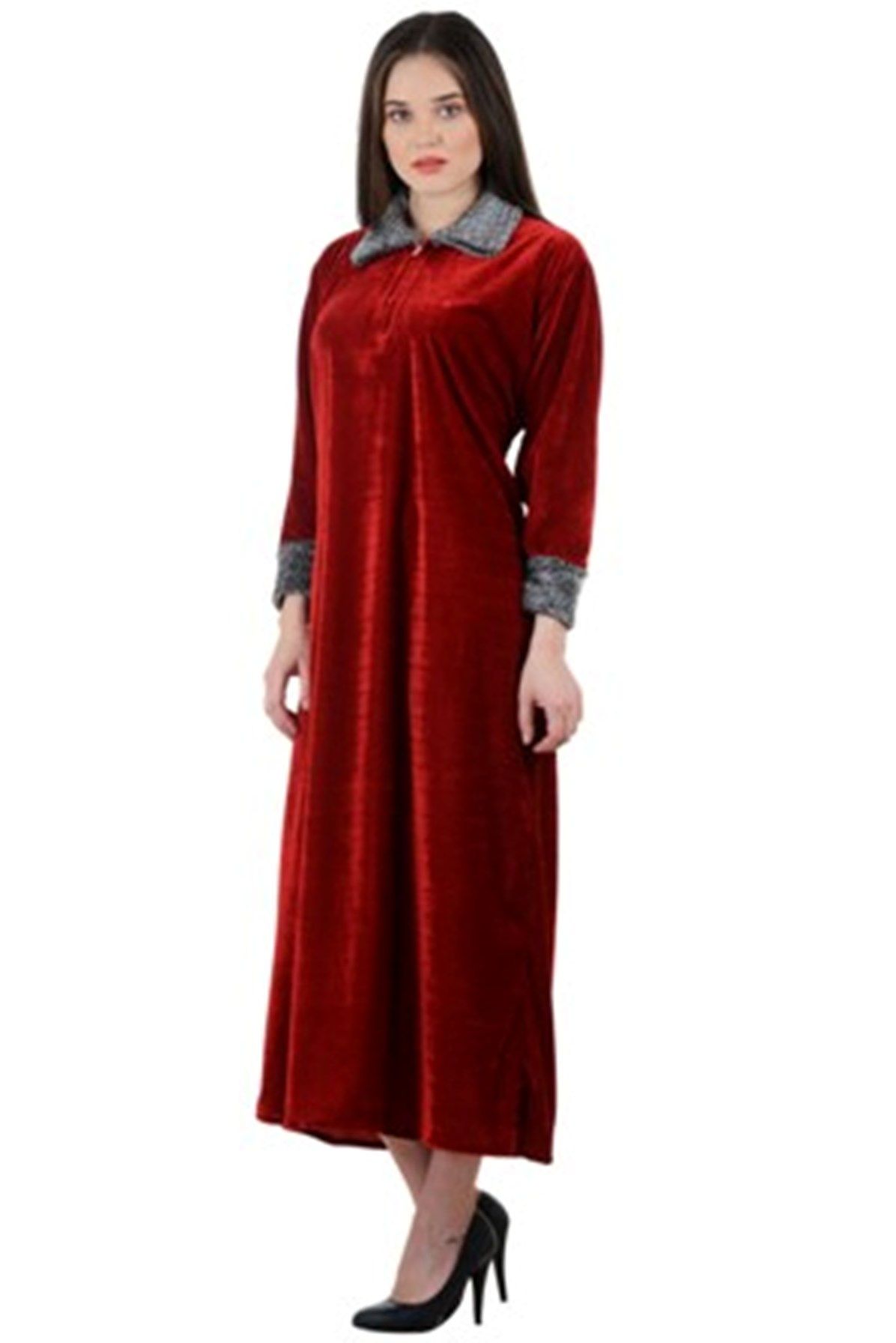     			Raabta Fashion Maroon Velvet Women's Nightwear Nighty & Night Gowns ( Pack of 1 )