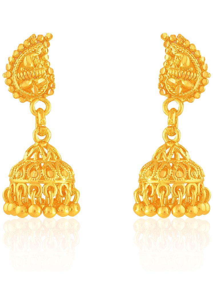     			Drashti Collection Golden Jhumki Earrings ( Pack of 1 )