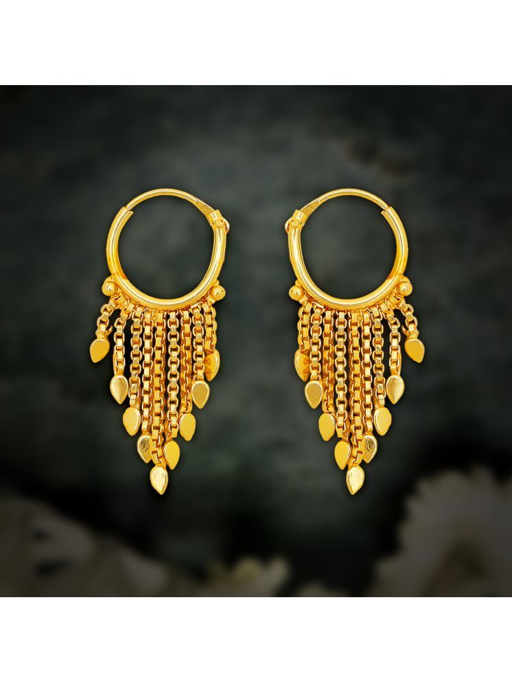     			Drashti Collection Golden Jhumki Earrings ( Pack of 1 )