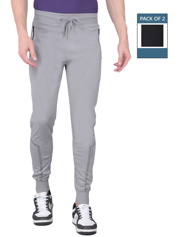     			Force NXT Medium Grey Cotton Men's Joggers ( Pack of 2 )