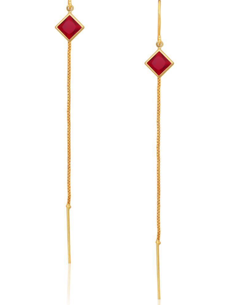     			LUV FASHION Red Ear Chain Earrings ( Pack of 1 )