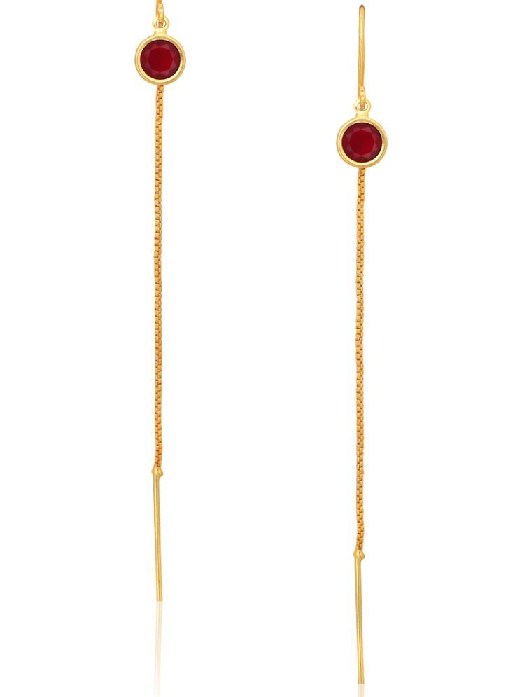     			LUV FASHION Red Ear Chain Earrings ( Pack of 1 )