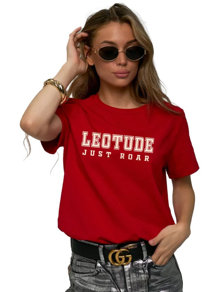     			Leotude Pack of 1 Cotton Blend Women's T-Shirt ( Red )