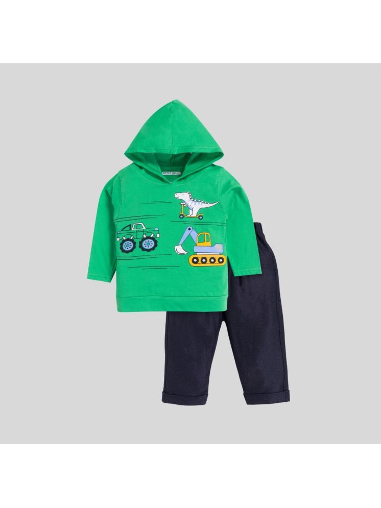     			Little Smart Green Cotton Baby Boy Sweatshirts & Trouser ( Pack of 1 )