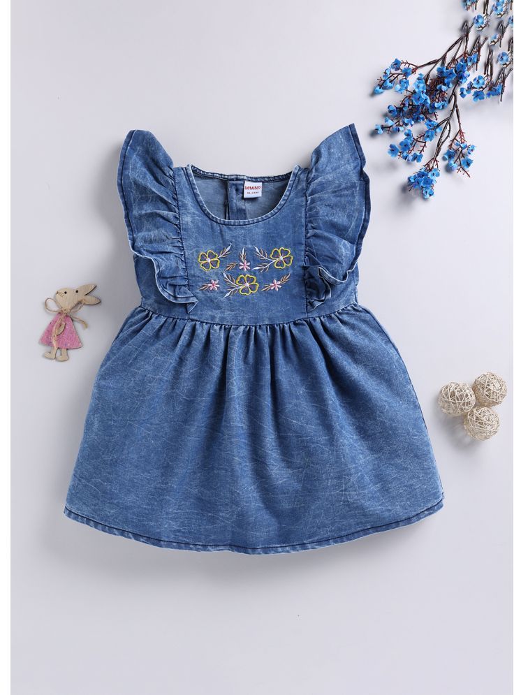     			MIMINO Blue Denim Baby Girl Frock ( Pack of 1 )