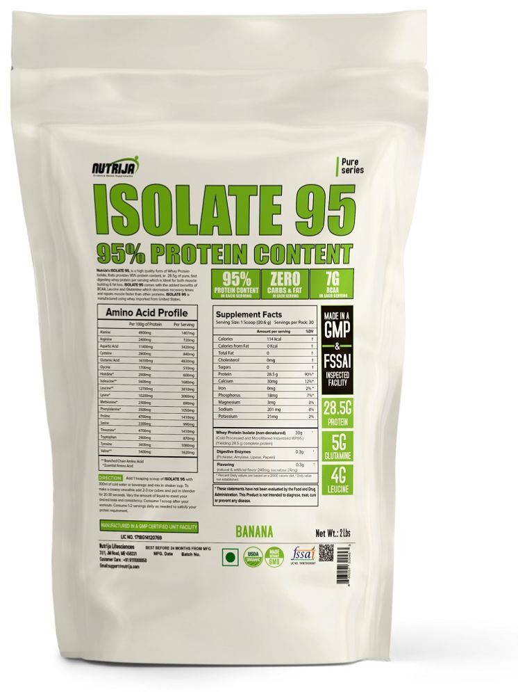     			NUTRIJA WHEY PROTEIN ISOLATE 95% - (2 Lbs) 907 gm