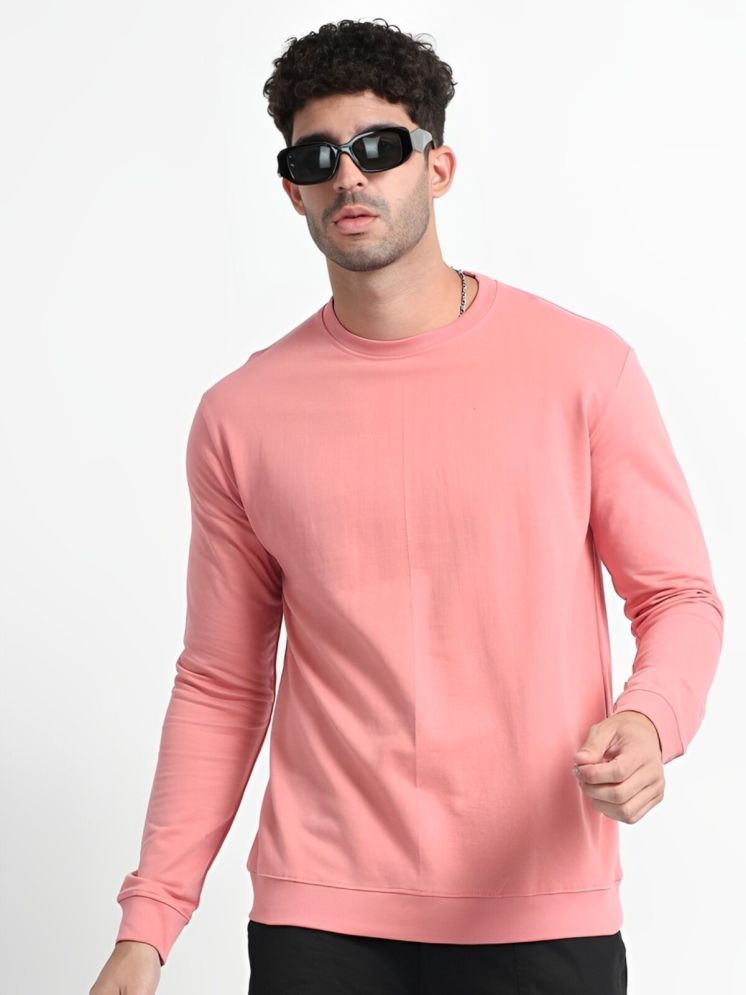     			PLUS PARADISE Cotton Blend Regular Fit Solid Full Sleeves Men's Round T-Shirt - Pink ( Pack of 1 )