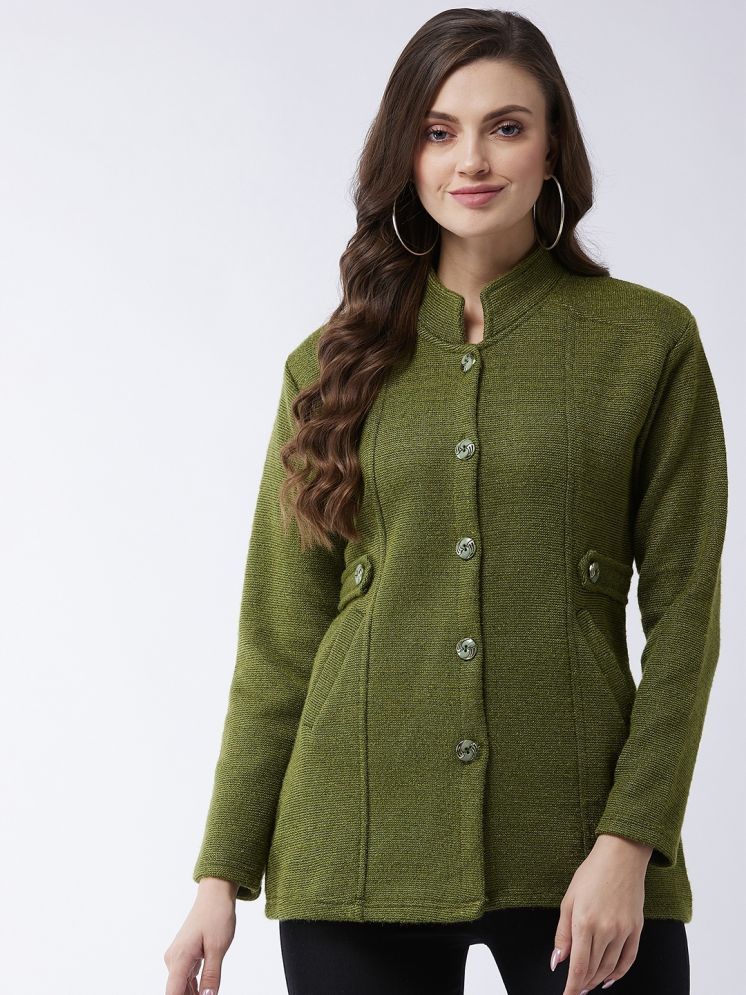     			Pivl Acrylic Chinese/Mandarin Collar Women's Buttoned Cardigans - Green ( )