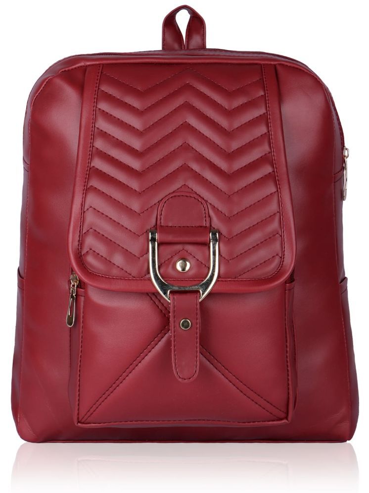     			Raylan Maroon PU Backpack ( 17 Ltrs )