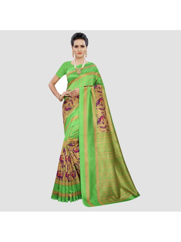     			THE PRIVATE LABLE Art Silk Printed Saree Without Blouse Piece - Multicolor10 ( Pack of 1 )