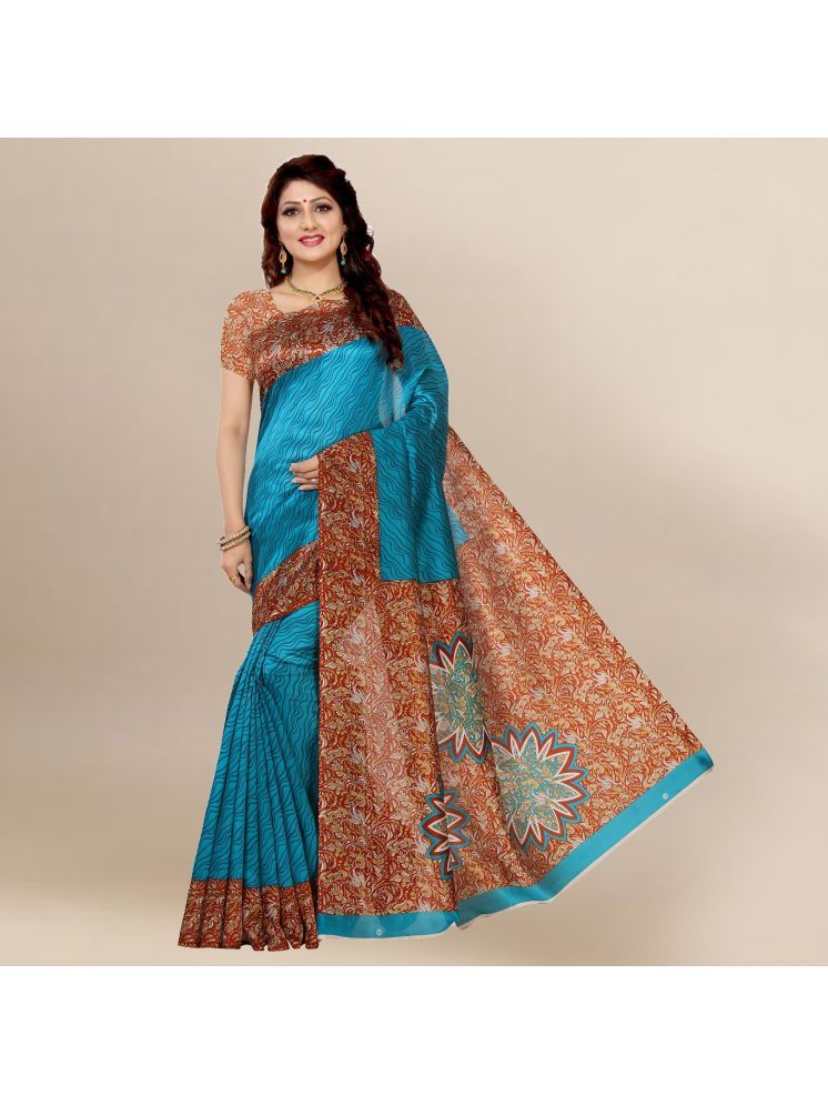     			THE PRIVATE LABLE Art Silk Printed Saree Without Blouse Piece - Multicolor1 ( Pack of 1 )