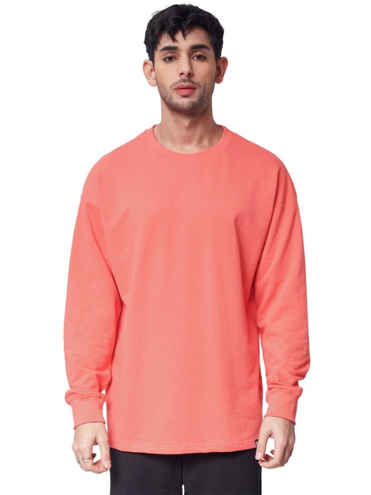     			plusperfaction Cotton Blend Regular Fit Solid Full Sleeves Men's Round T-Shirt - Pink ( Pack of 1 )