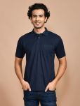 SKYKNIT Pack of 1 Polyester Regular Fit Men's T-Shirt ( Navy Blue )