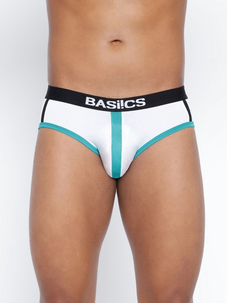     			BASIICS By La Intimo Cotton Blend Men's Briefs ( White )