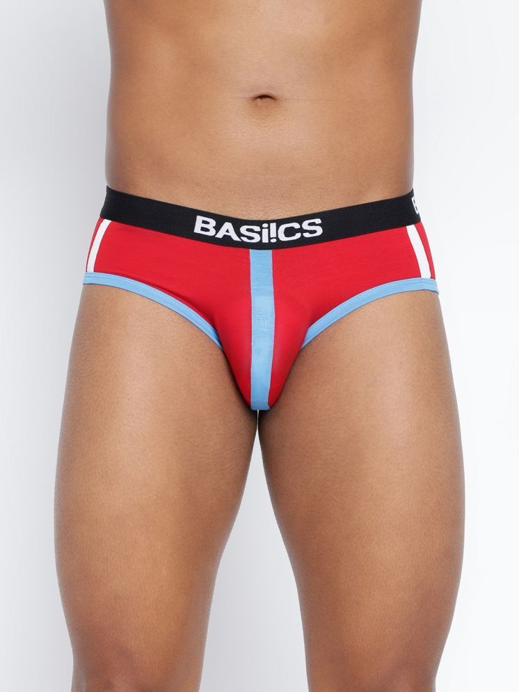     			BASIICS By La Intimo Pack of 1 Cotton Blend Men's Briefs ( Red )