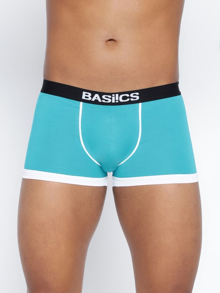     			BASIICS By La Intimo Pack of 1 Cotton Blend Trunks For Men's ( Teal )