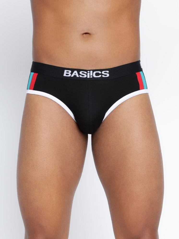     			BASIICS By La Intimo Pack of 1 Cotton Blend Briefs For Men's ( Black )