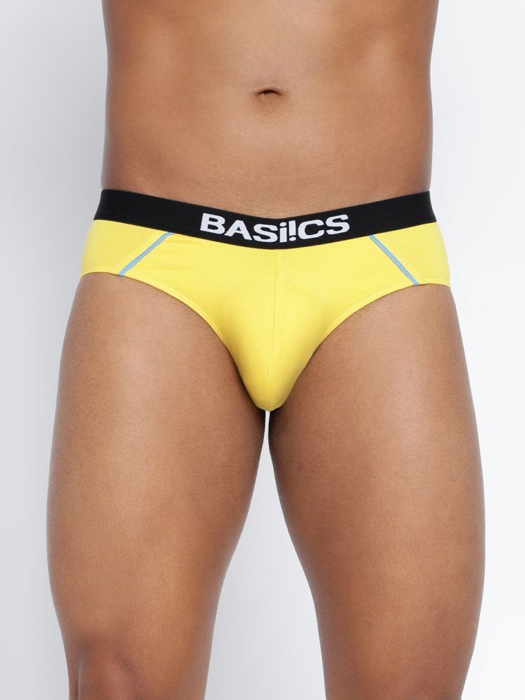     			BASIICS By La Intimo Pack of 1 Cotton Blend Men's Briefs ( Yellow )