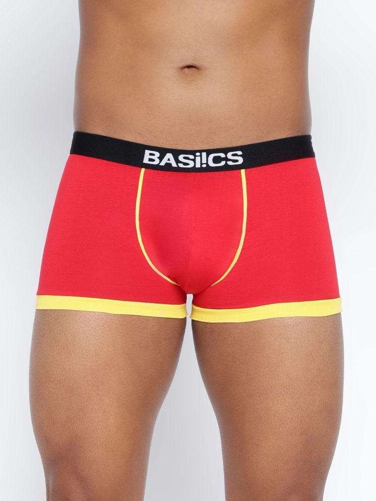     			BASIICS By La Intimo Pack of 1 Cotton Blend Trunks For Men's ( Red )