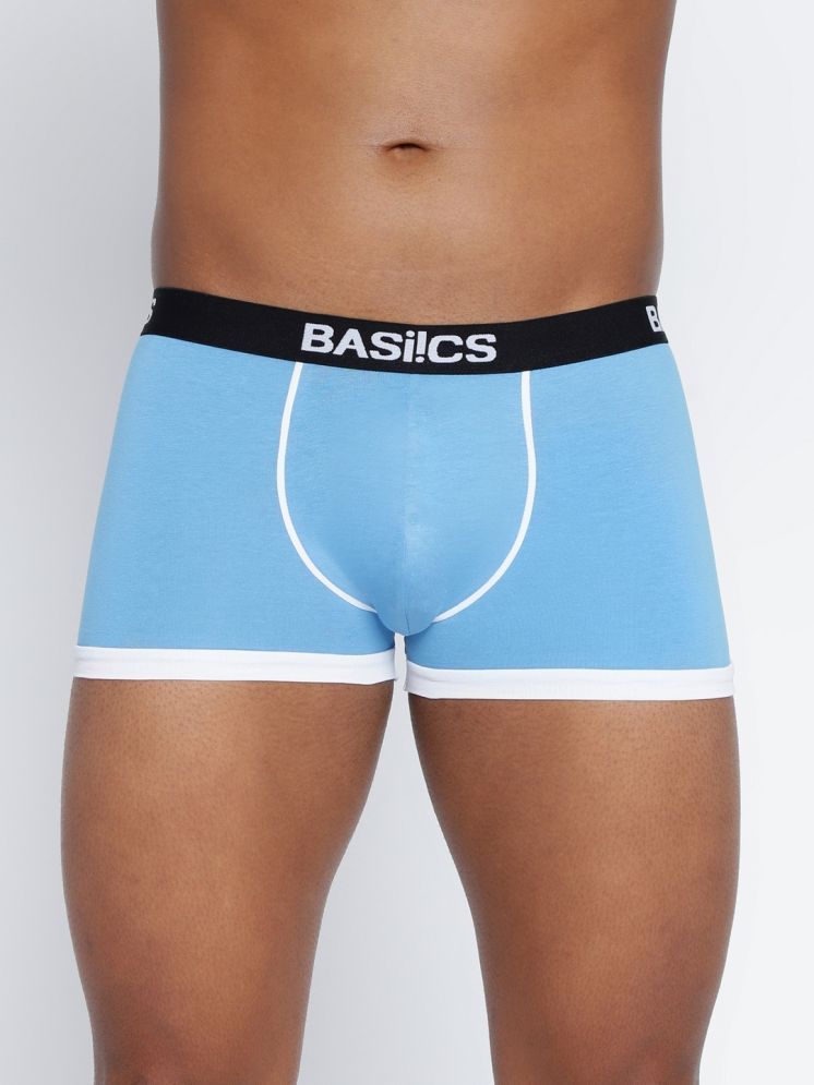     			BASIICS By La Intimo Pack of 1 Cotton Blend Trunks For Men's ( Blue )