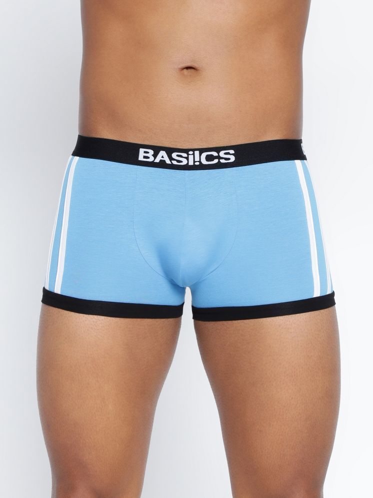     			BASIICS By La Intimo Pack of 1 Cotton Blend Trunks For Men's ( Blue )