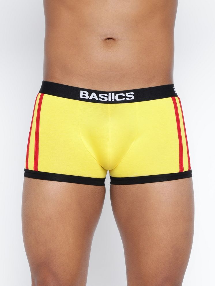     			BASIICS By La Intimo Pack of 1 Cotton Blend Trunks For Men's ( Yellow )