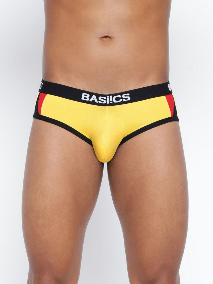     			BASIICS By La Intimo Pack of 1 Cotton Blend Briefs For Men's ( Yellow )