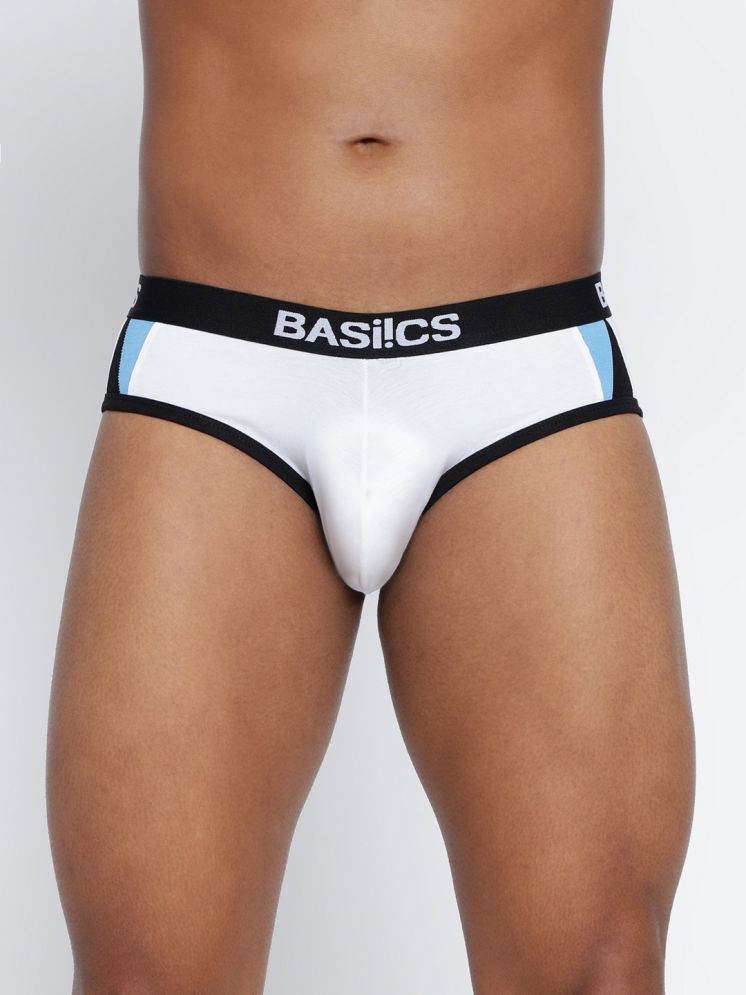     			BASIICS By La Intimo Cotton Blend Men's Briefs ( White )