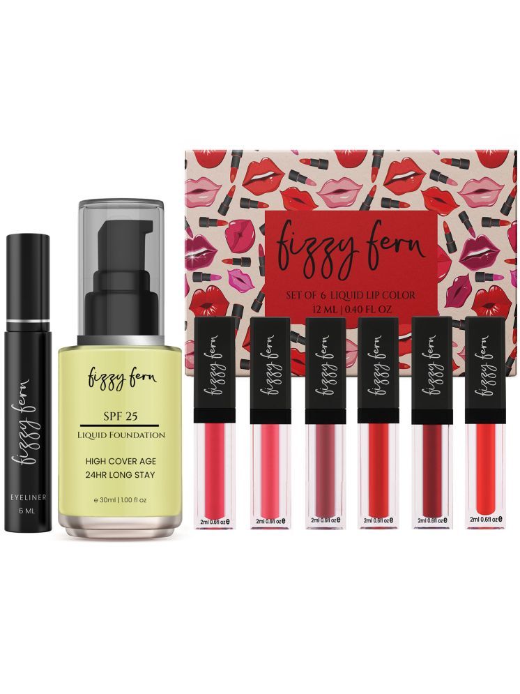     			FizzyFern Makeup Kit ( 6 Lipstick, 1 Eye Liner and 1 Foundation )