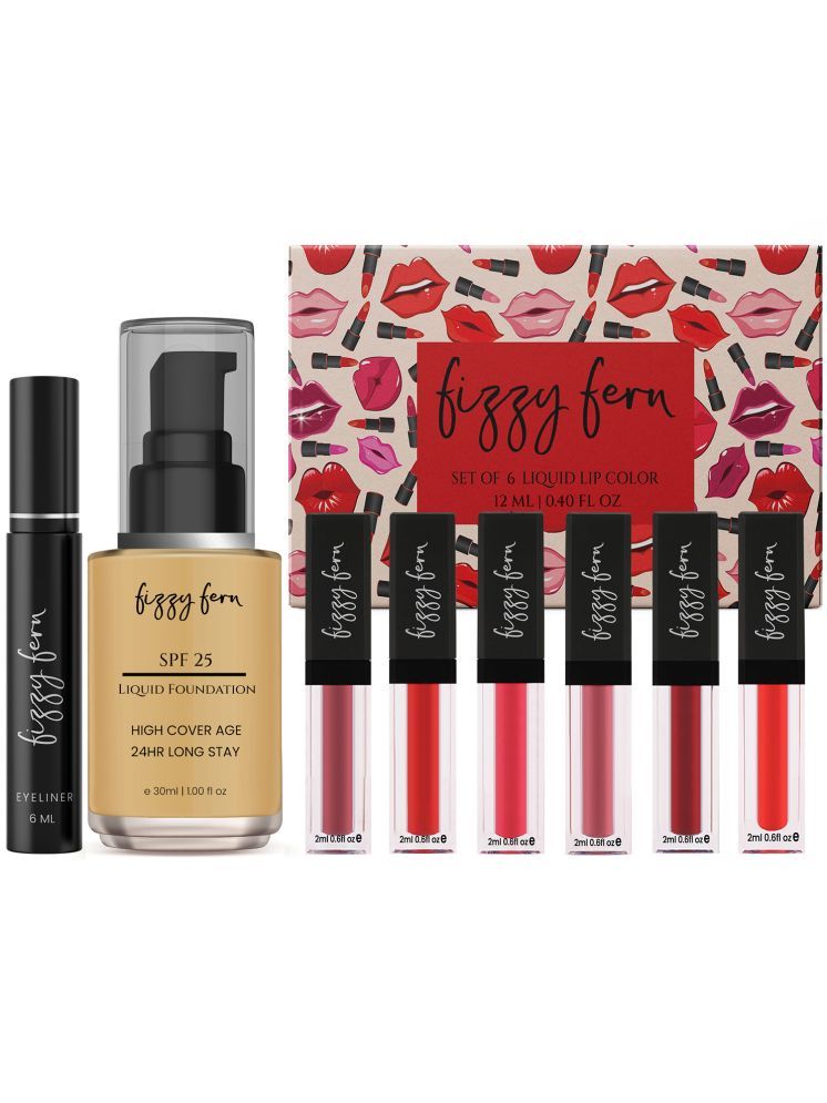     			FizzyFern Makeup Kit ( 6 Lipstick, 1 Eye Liner and 1 Foundation )