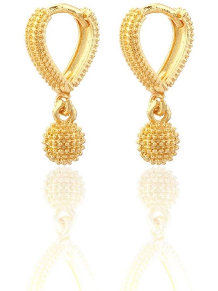     			Jewar Mandi Golden Hoops Earrings ( Pack of 1 )