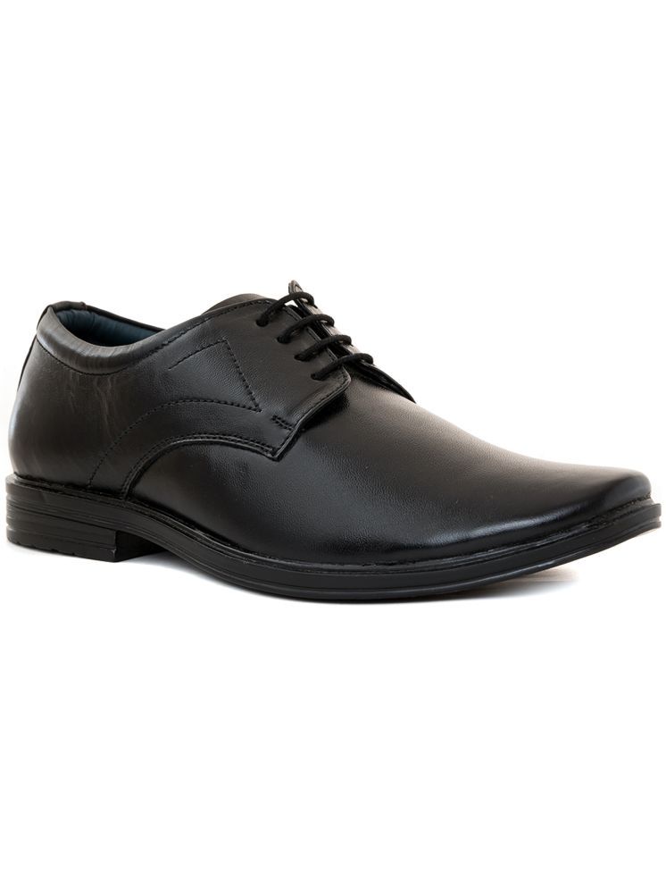     			KHADIM Black Men's Derby Formal Shoes