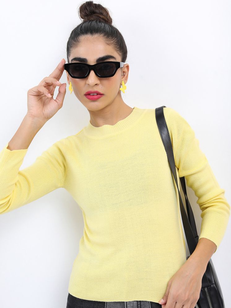     			Ketch Acrylic Round Neck Women's Pullovers - Yellow ( )