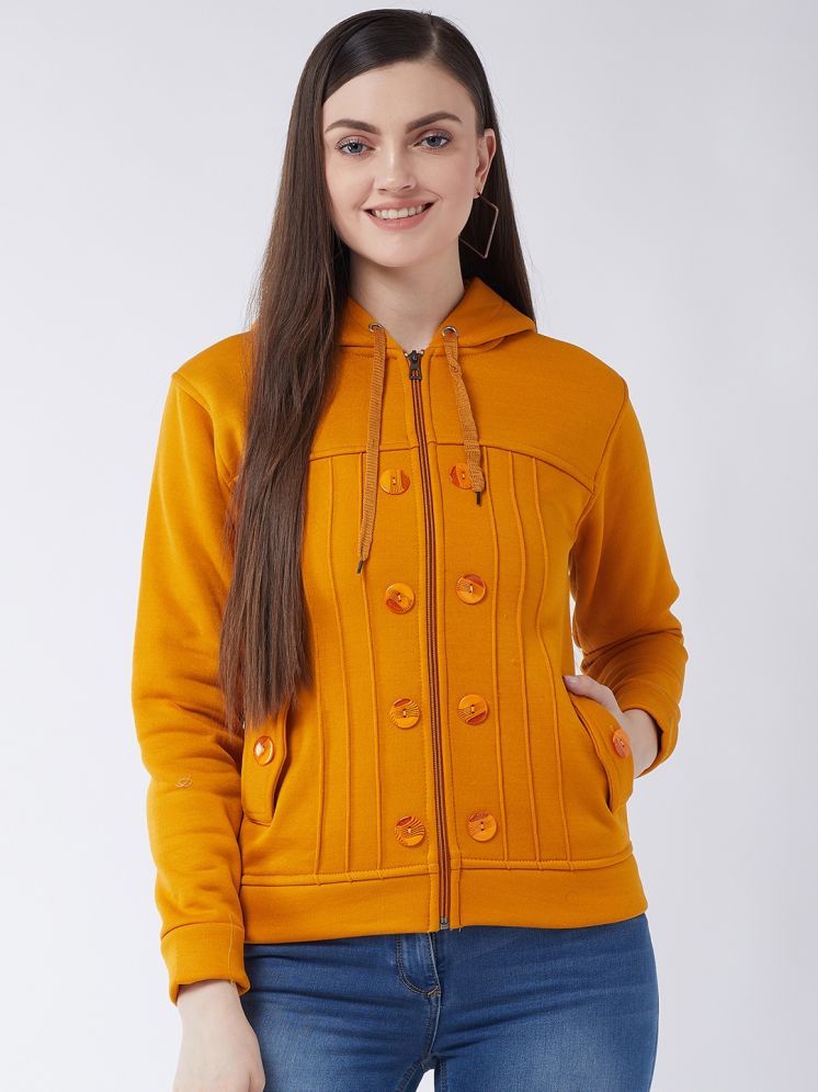     			Pivl - Fleece Yellow Hooded Jackets