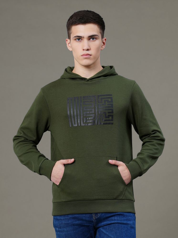     			Red Tape Cotton Blend Hooded Men's Sweatshirt - Olive ( Pack of 1 )